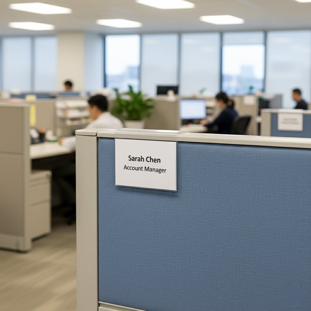 Double-Sided Cubicle Name Tag Holder — Clear Acrylic