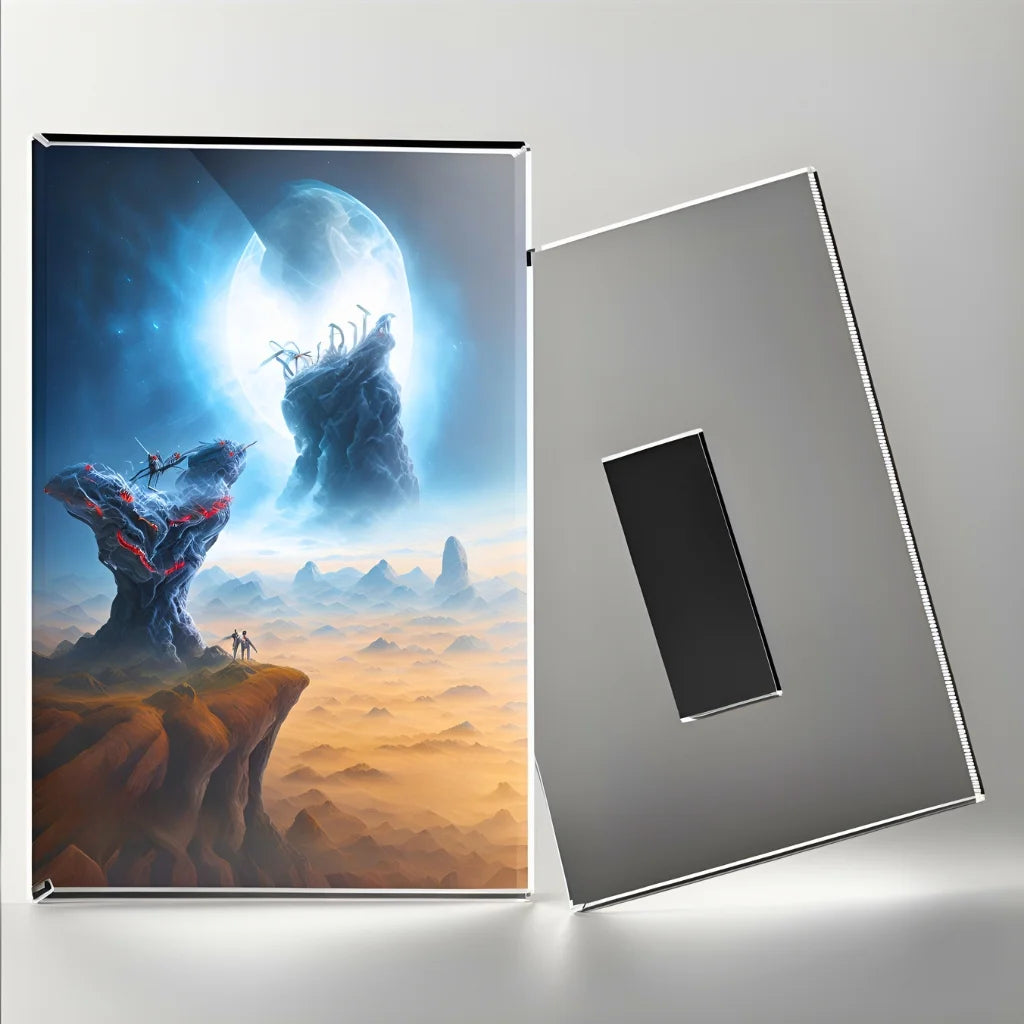 Acrylic Magnetic-Back Photo Frame — Clear Display – clear acrylic sign or literature display holder for brochures, menus, flyers, or signage, size 2.25 x 3.25. Made in the USA by WebAcrylics.