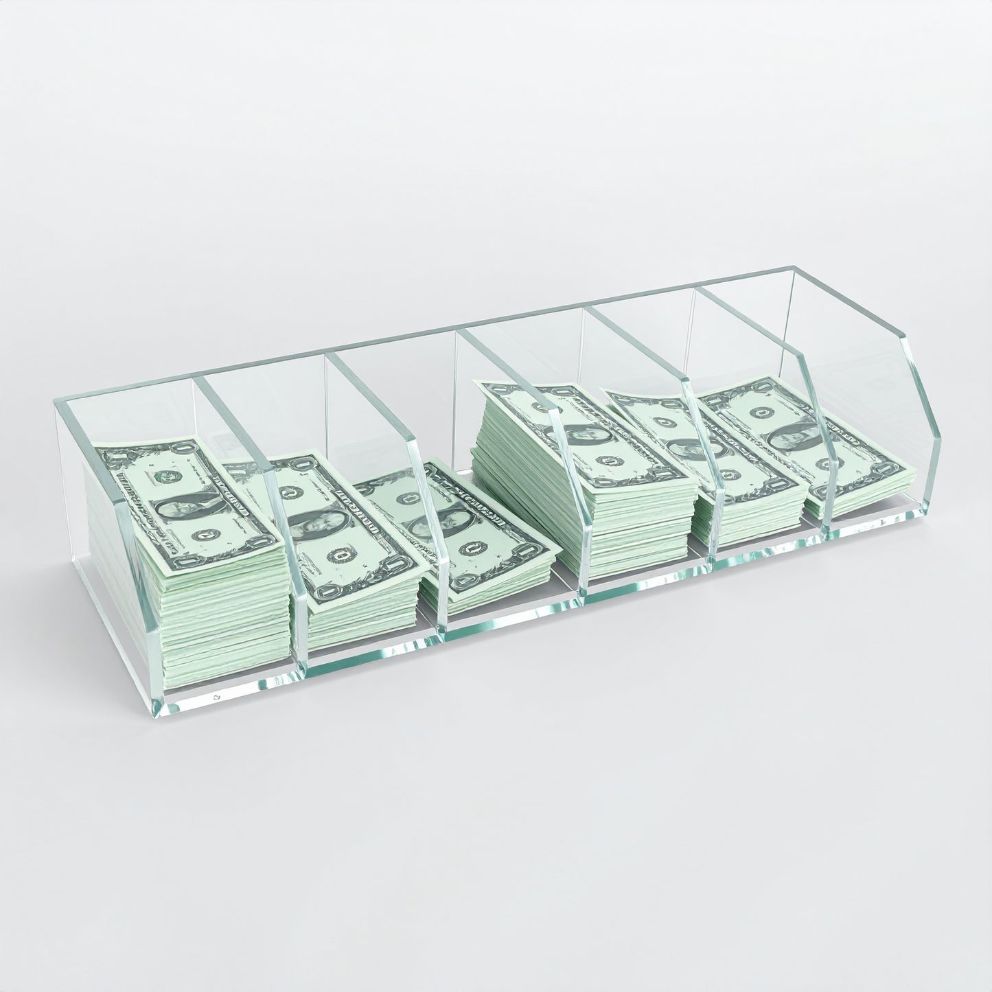 Bill Sorter — Open Two Sides — Clear Acrylic