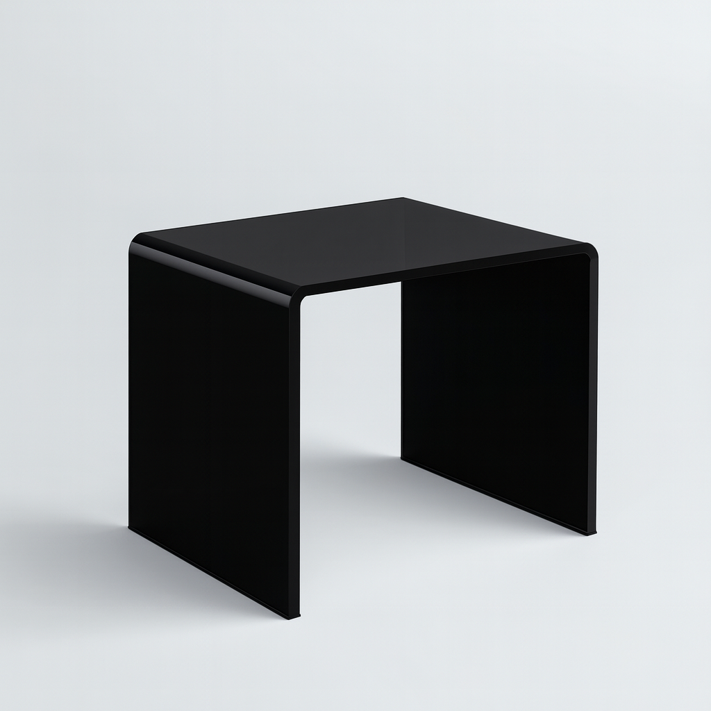 Black Acrylic Display Riser — 3/8" Thick — Large — Museum Quality – clear acrylic display stand for retail, showroom, or countertop use, size 12 x 12 x 12. Made in the USA by WebAcrylics.
