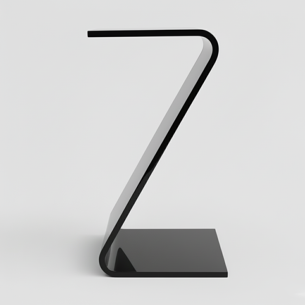 Black Acrylic Z-Style Display Riser — Opaque Stand – clear acrylic display stand for retail, showroom, or countertop use, size 2 x 2 x 4. Made in the USA by WebAcrylics.