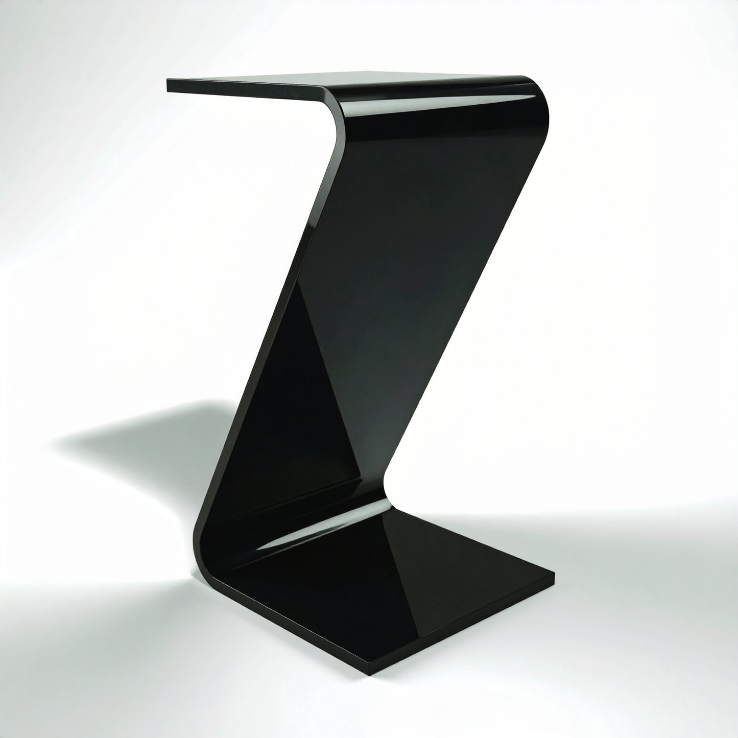 Black Acrylic Z-Style Display Riser — Opaque Stand – clear acrylic display stand for retail, showroom, or countertop use, size 2 x 2 x 4. Made in the USA by WebAcrylics.