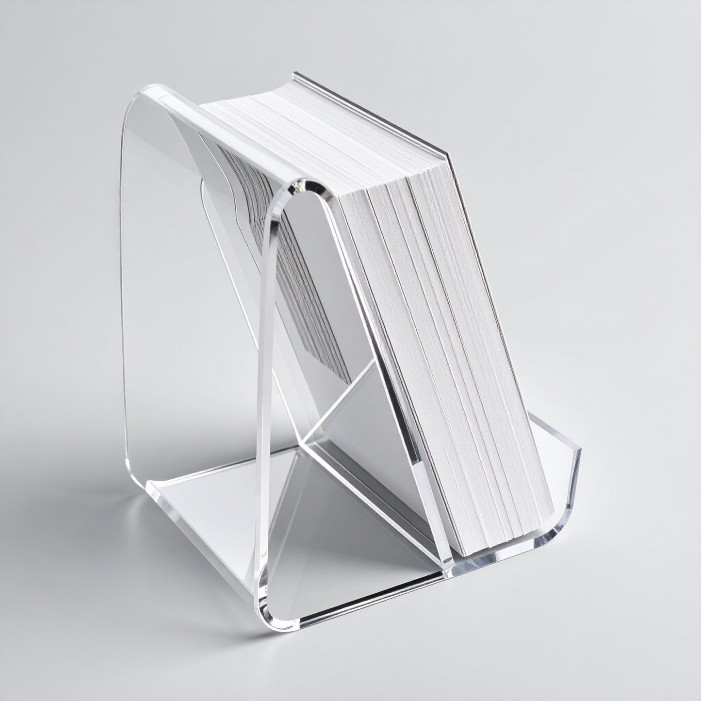 Business Card & Small Item Holder — Easel — Clear Acrylic – clear acrylic display stand for retail, showroom, or countertop use, size . Made in the USA by WebAcrylics.