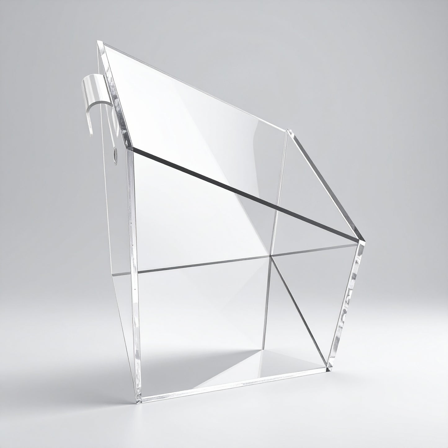 Clear Acrylic Gridwall Bin — Open Slant-Top Attachment