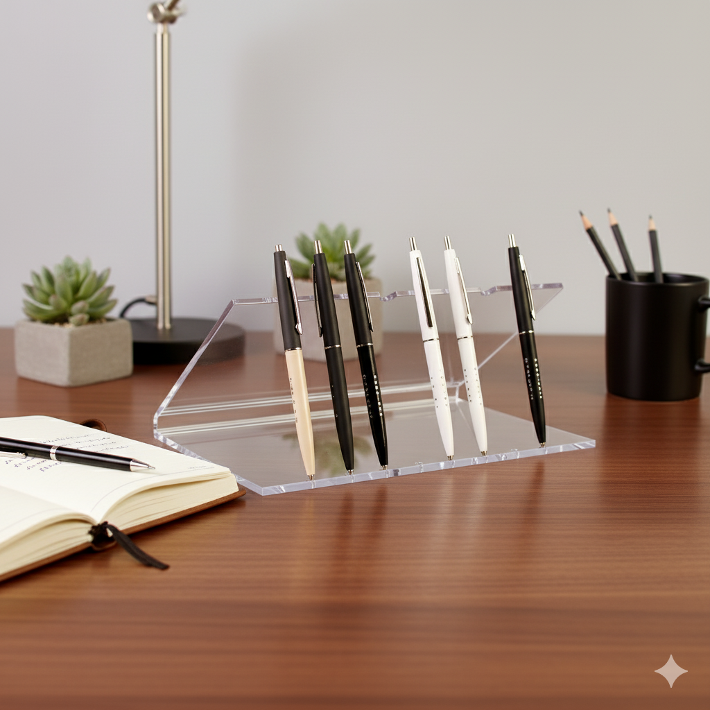 Clear Acrylic Multi-Pen Display — Countertop Stand