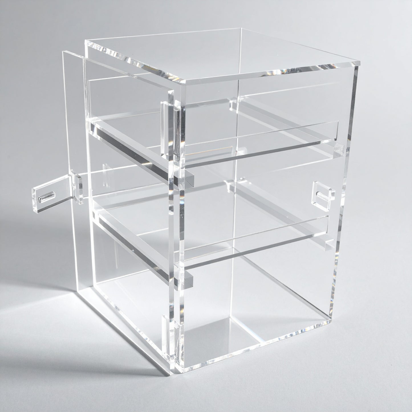 Desiccator Cabinet — Clear Acrylic Lab Storage – clear acrylic bin, organizer, or holder for retail, office, or countertop use, size . Made in the USA by WebAcrylics.