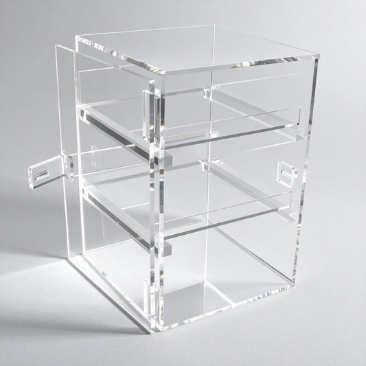 Desiccator Cabinet — Clear Acrylic Lab Storage – clear acrylic bin, organizer, or holder for retail, office, or countertop use, size . Made in the USA by WebAcrylics.