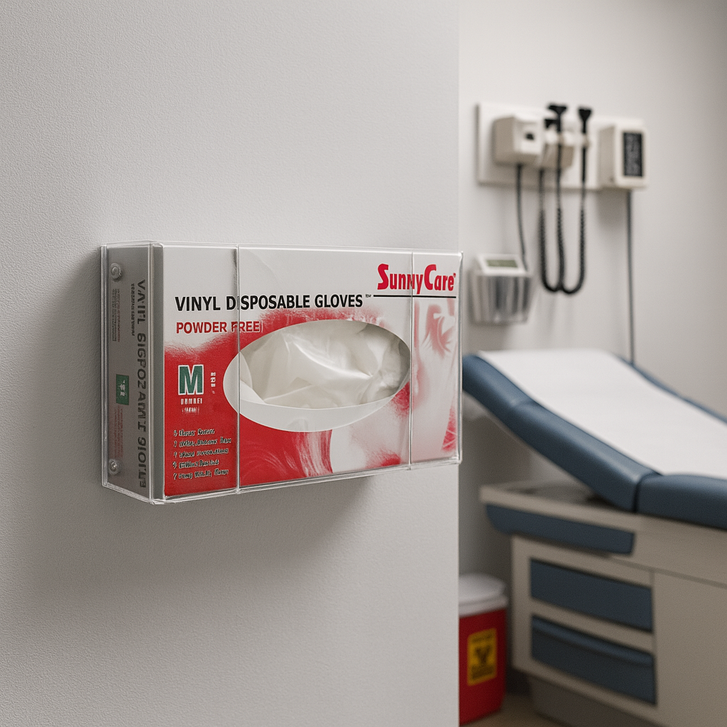 Disposable Glove Box Dispenser — Clear Acrylic – clear acrylic bin, organizer, or holder for retail, office, or countertop use, size . Made in the USA by WebAcrylics.