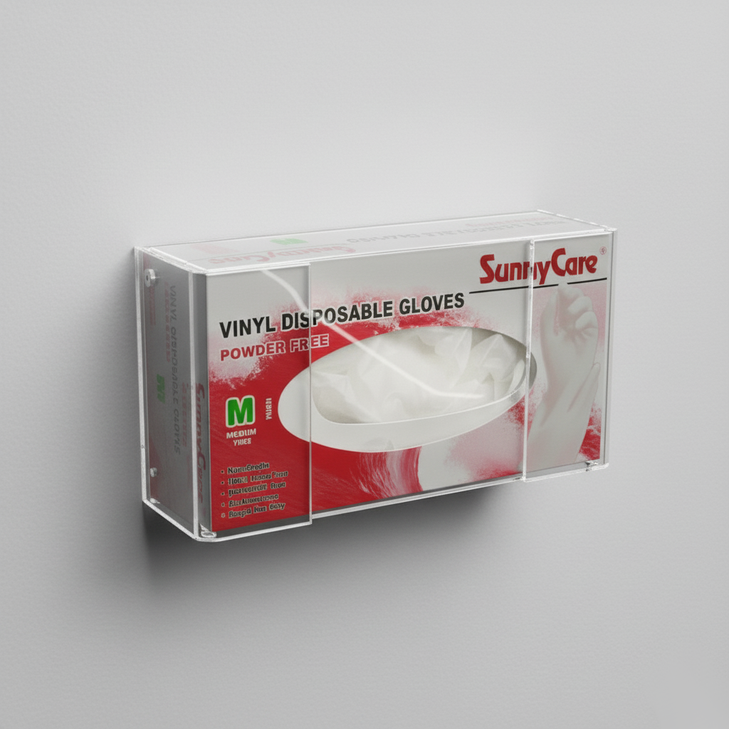 Disposable Glove Box Dispenser — Clear Acrylic – clear acrylic bin, organizer, or holder for retail, office, or countertop use, size . Made in the USA by WebAcrylics.