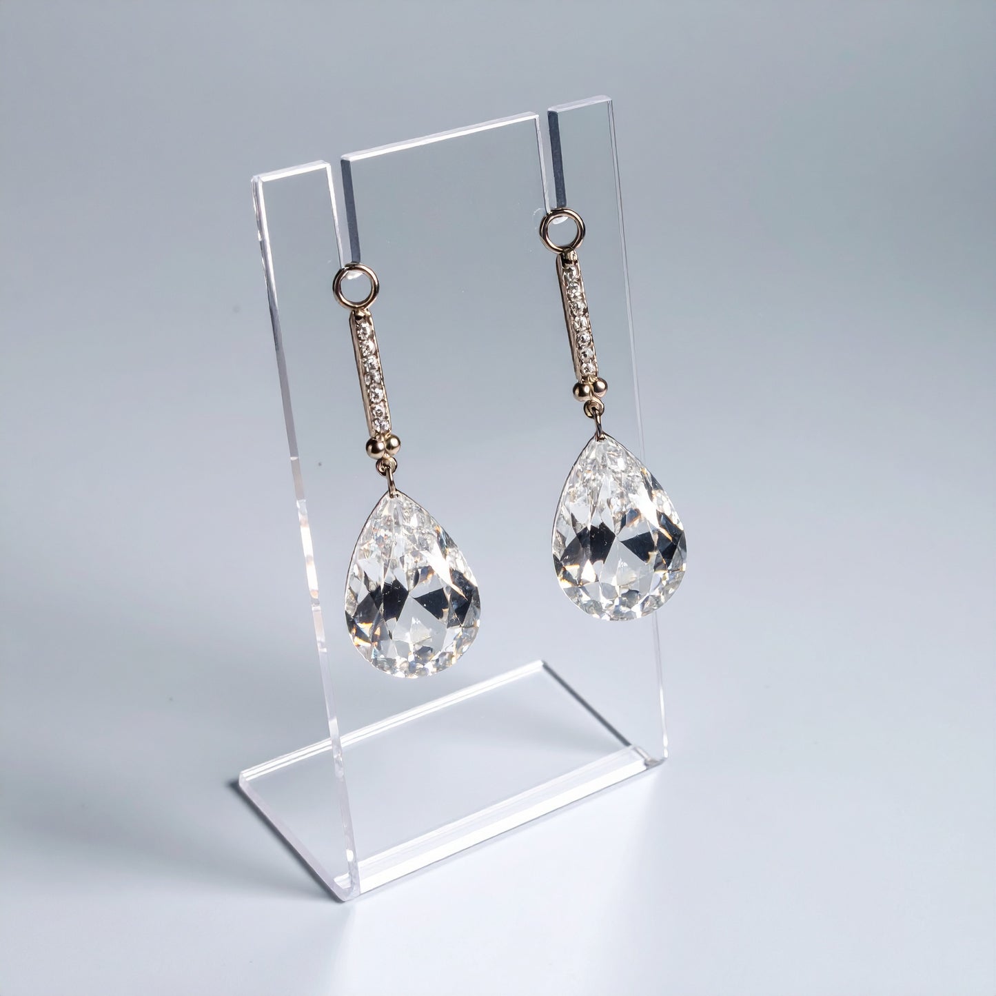 Earrings & Necklace/Pendant Display Stand — Clear Acrylic – clear acrylic display stand for retail, showroom, or countertop use, size . Made in the USA by WebAcrylics.