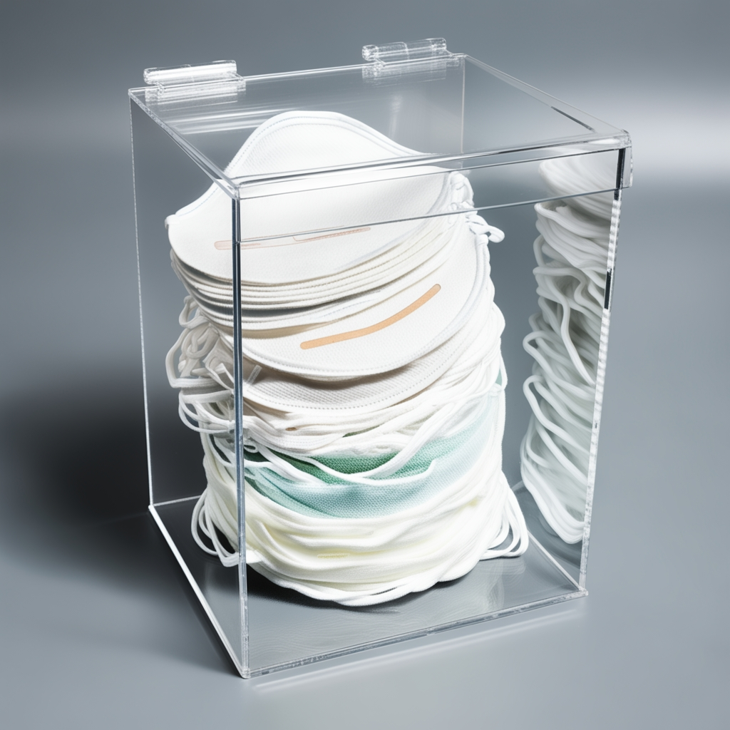 Face Mask Dispenser — Clear Acrylic PPE Holder – clear acrylic bin, organizer, or holder for retail, office, or countertop use, size . Made in the USA by WebAcrylics.