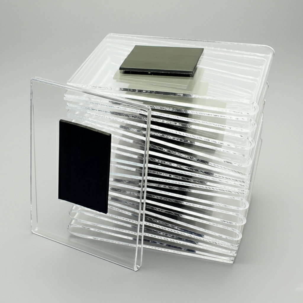 Free Magnetic Photo Frame — Clear Acrylic (Sample) – clear acrylic sign or literature display holder for brochures, menus, flyers, or signage, size . Made in the USA by WebAcrylics.