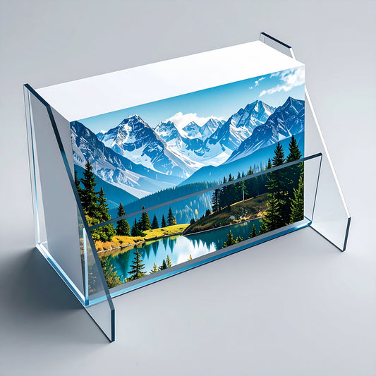 Postcard-Size Literature Rack — Clear Acrylic Display – clear acrylic sign or literature display holder for brochures, menus, flyers, or signage, size . Made in the USA by WebAcrylics.