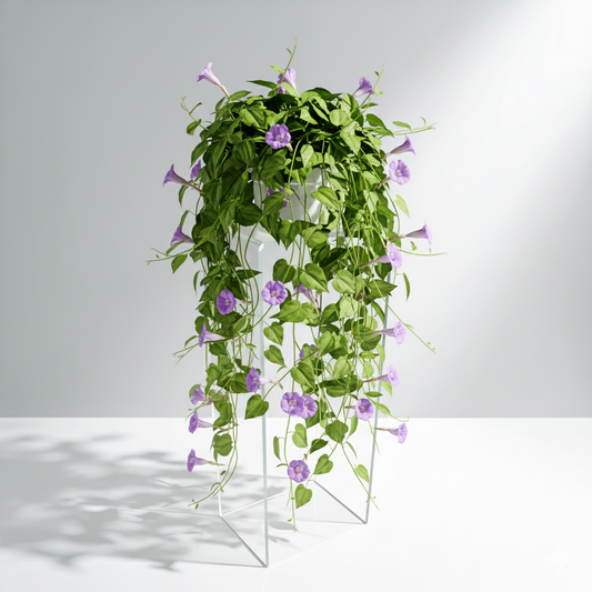 Tall Waterfall Acrylic Pedestal Display — Clear – clear acrylic display stand for retail, showroom, or countertop use, size 12 x 9 x 36. Made in the USA by WebAcrylics.