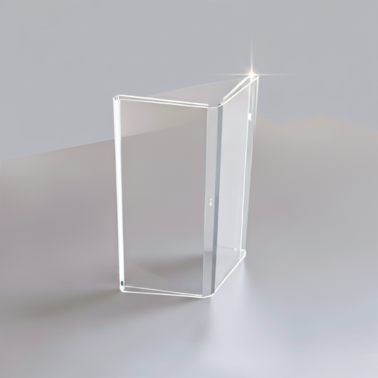 Two-Section Bottom-Load Acrylic Sign Holder — Countertop Display – clear acrylic sign or literature display holder for brochures, menus, flyers, or signage, size 4 x 6. Made in the USA by WebAcrylics.