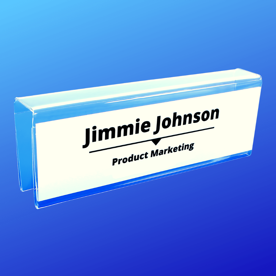 Double-Sided Cubicle Name Tag Holder — Clear Acrylic
