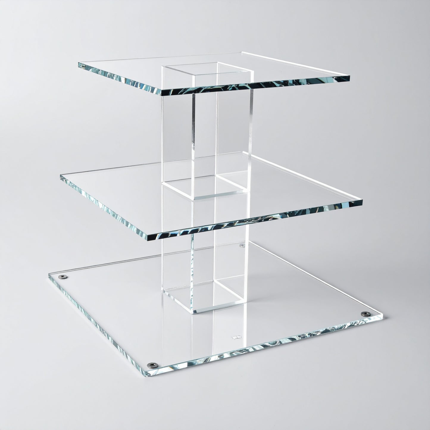 3-Tier Cupcake Stand — Clear Acrylic Dessert Display – clear acrylic display stand for retail, showroom, or countertop use, size . Made in the USA by WebAcrylics.