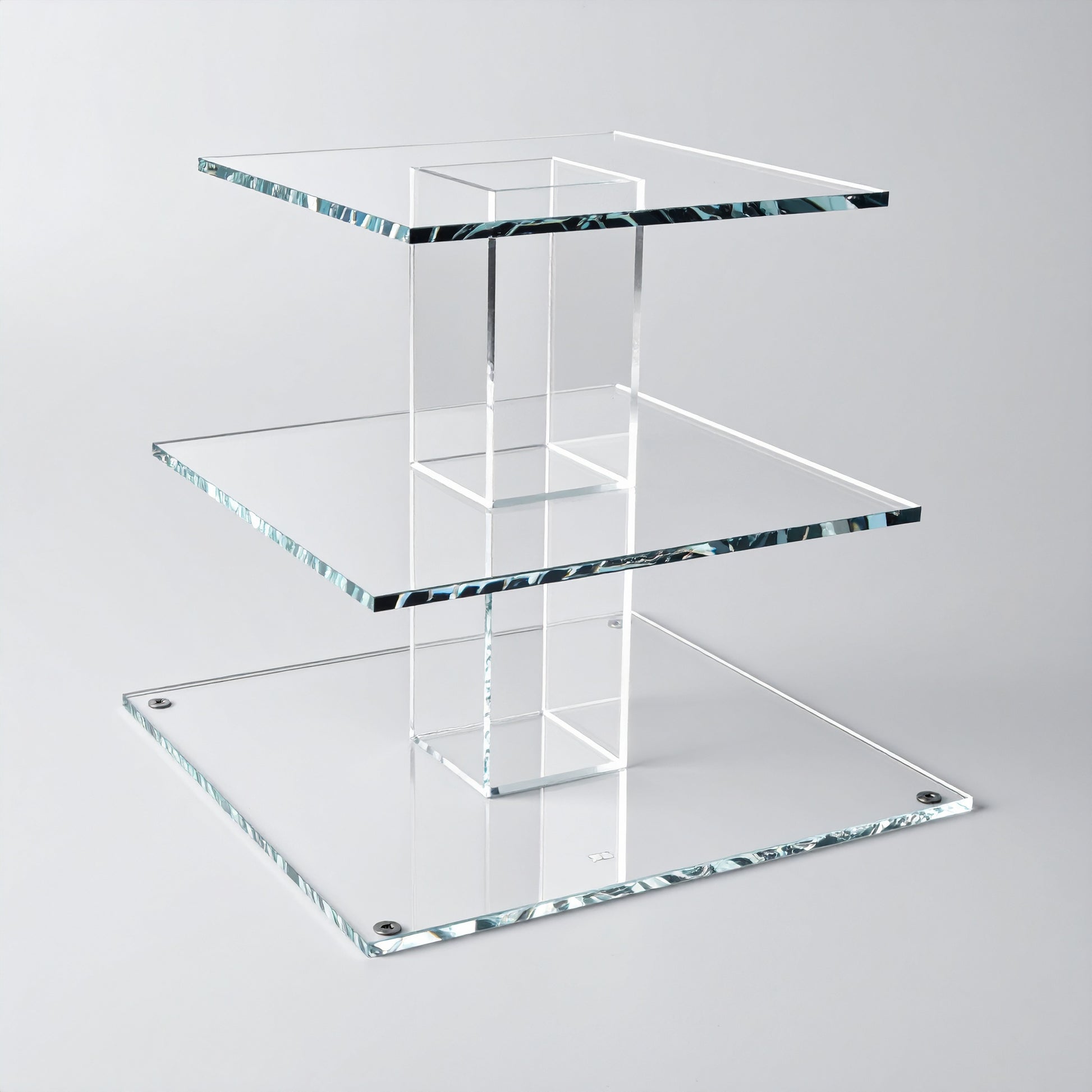 3-Tier Cupcake Stand — Clear Acrylic Dessert Display – clear acrylic display stand for retail, showroom, or countertop use, size . Made in the USA by WebAcrylics.