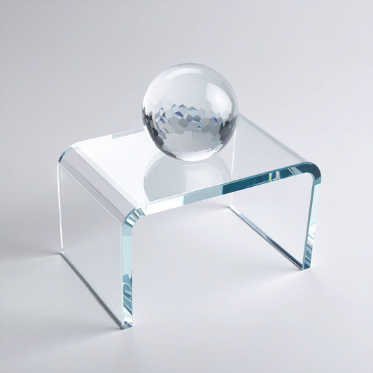 Acrylic Egg & Sphere Riser — Clear Display Stand – clear acrylic display stand for retail, showroom, or countertop use, size . Made in the USA by WebAcrylics.