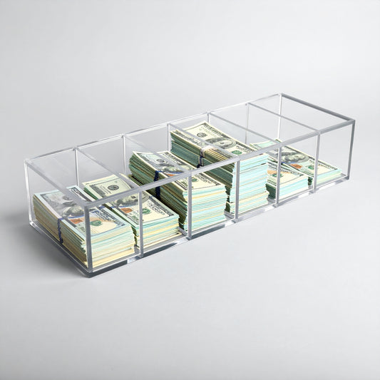 Bill Sorter — Open One Side — Clear Acrylic