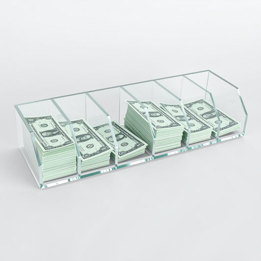 Bill Sorter — Open Two Sides — Clear Acrylic