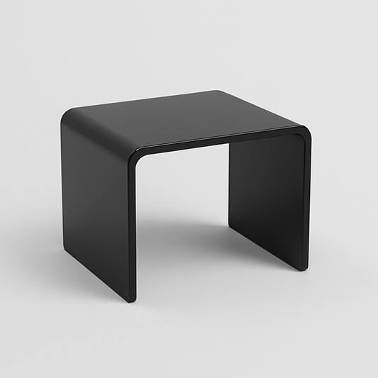 Black Acrylic Display Riser — 1/4" Thick — Large – clear acrylic display stand for retail, showroom, or countertop use, size 12 x 12 x 12. Made in the USA by WebAcrylics.