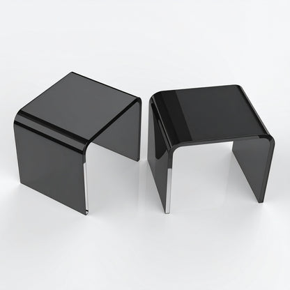 Black Acrylic Display Riser — 3/16" Thick – clear acrylic display stand for retail, showroom, or countertop use, size 4 x 4 x 4. Made in the USA by WebAcrylics.