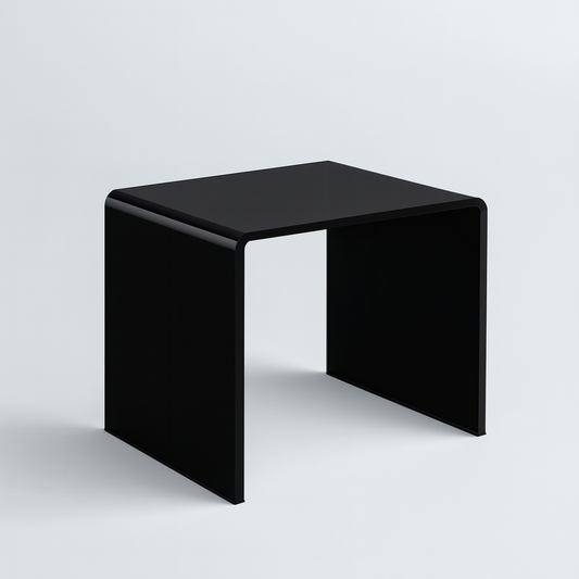 Black Acrylic Display Riser — 3/8" Thick — Large — Museum Quality – clear acrylic display stand for retail, showroom, or countertop use, size 12 x 12 x 12. Made in the USA by WebAcrylics.
