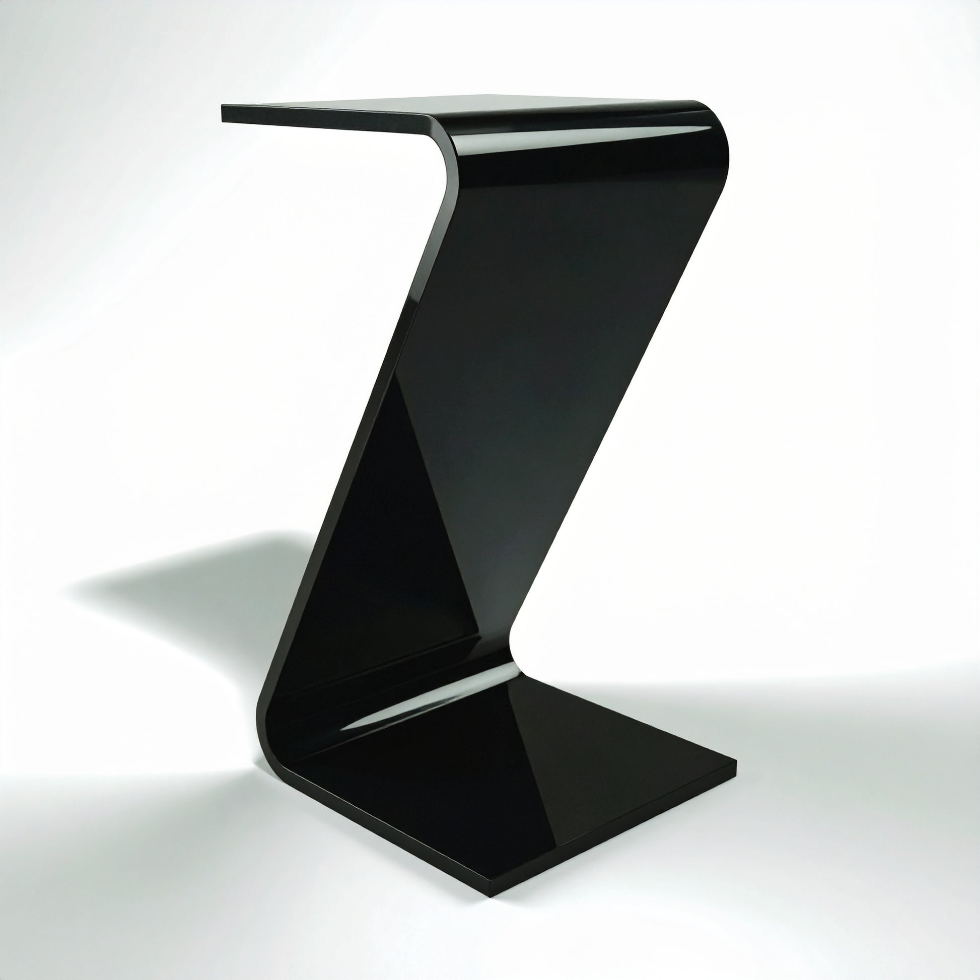 Black Acrylic Z-Style Display Riser — Opaque Stand – clear acrylic display stand for retail, showroom, or countertop use, size 2 x 2 x 4. Made in the USA by WebAcrylics.