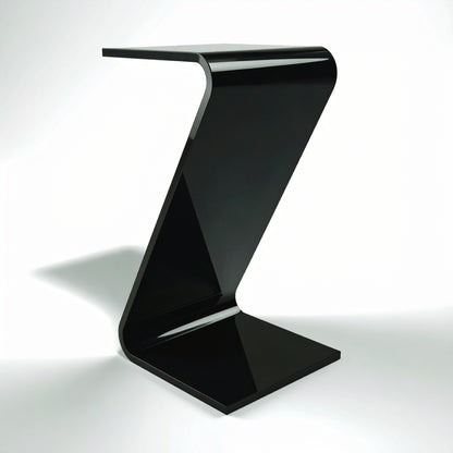 Black Acrylic Z-Style Display Riser — Opaque Stand – clear acrylic display stand for retail, showroom, or countertop use, size 2 x 2 x 4. Made in the USA by WebAcrylics.