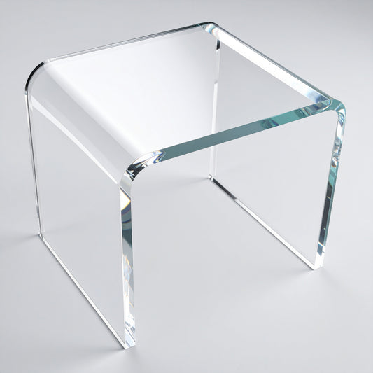 Clear Acrylic Display Riser — 1/4" Thick — Large – clear acrylic display stand for retail, showroom, or countertop use, size 12 x 12 x 12. Made in the USA by WebAcrylics.