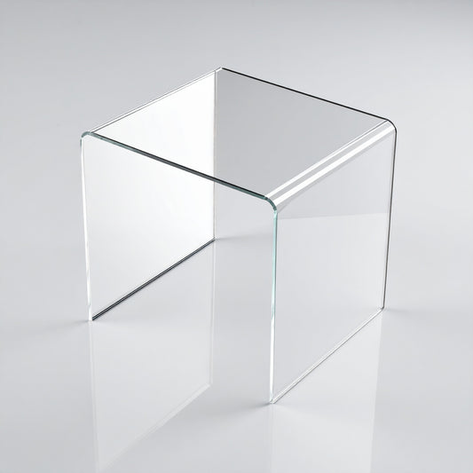 Clear Acrylic Display Riser — 1/8" Thick – clear acrylic display stand for retail, showroom, or countertop use, size 2 x 2 x 2. Made in the USA by WebAcrylics.