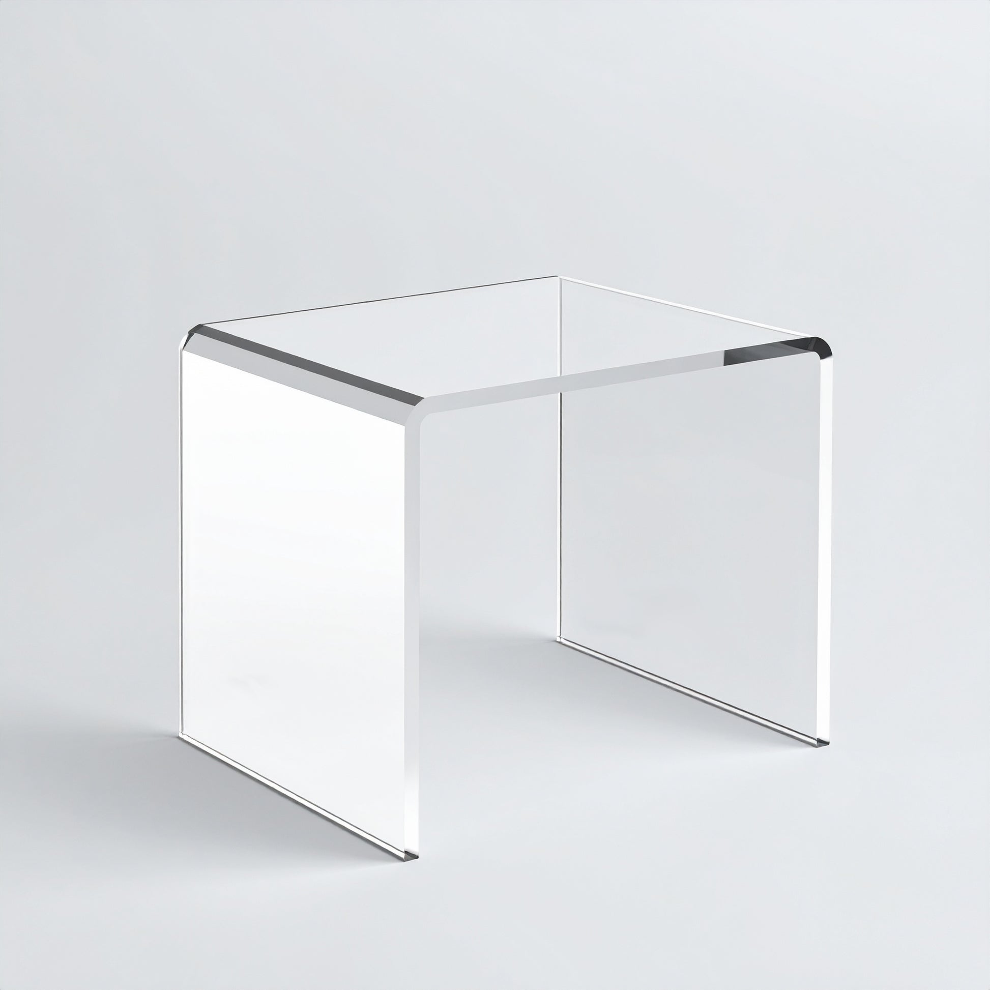 Clear Acrylic Display Riser — 3/8" Thick — Large — Museum Quality – clear acrylic display stand for retail, showroom, or countertop use, size 12 x 12 x 12. Made in the USA by WebAcrylics.