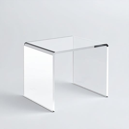 Clear Acrylic Display Riser — 3/8" Thick — Large — Museum Quality – clear acrylic display stand for retail, showroom, or countertop use, size 12 x 12 x 12. Made in the USA by WebAcrylics.