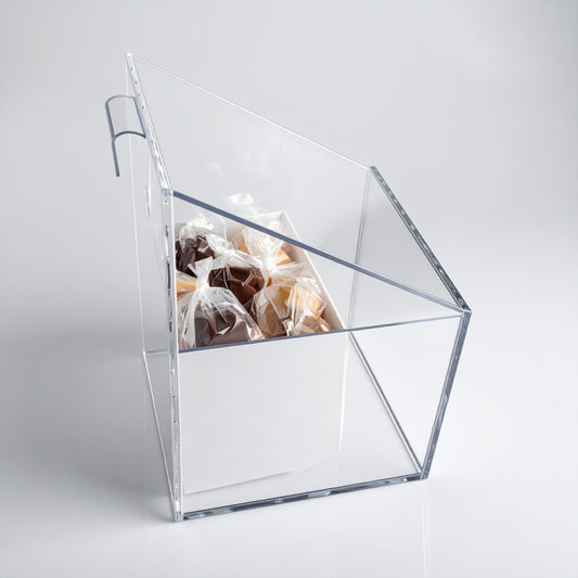 Clear Acrylic Gridwall Bin — Open Slant-Top Attachment