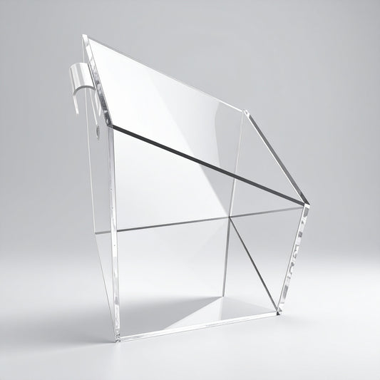 Clear Acrylic Gridwall Bin — Open Slant-Top Attachment