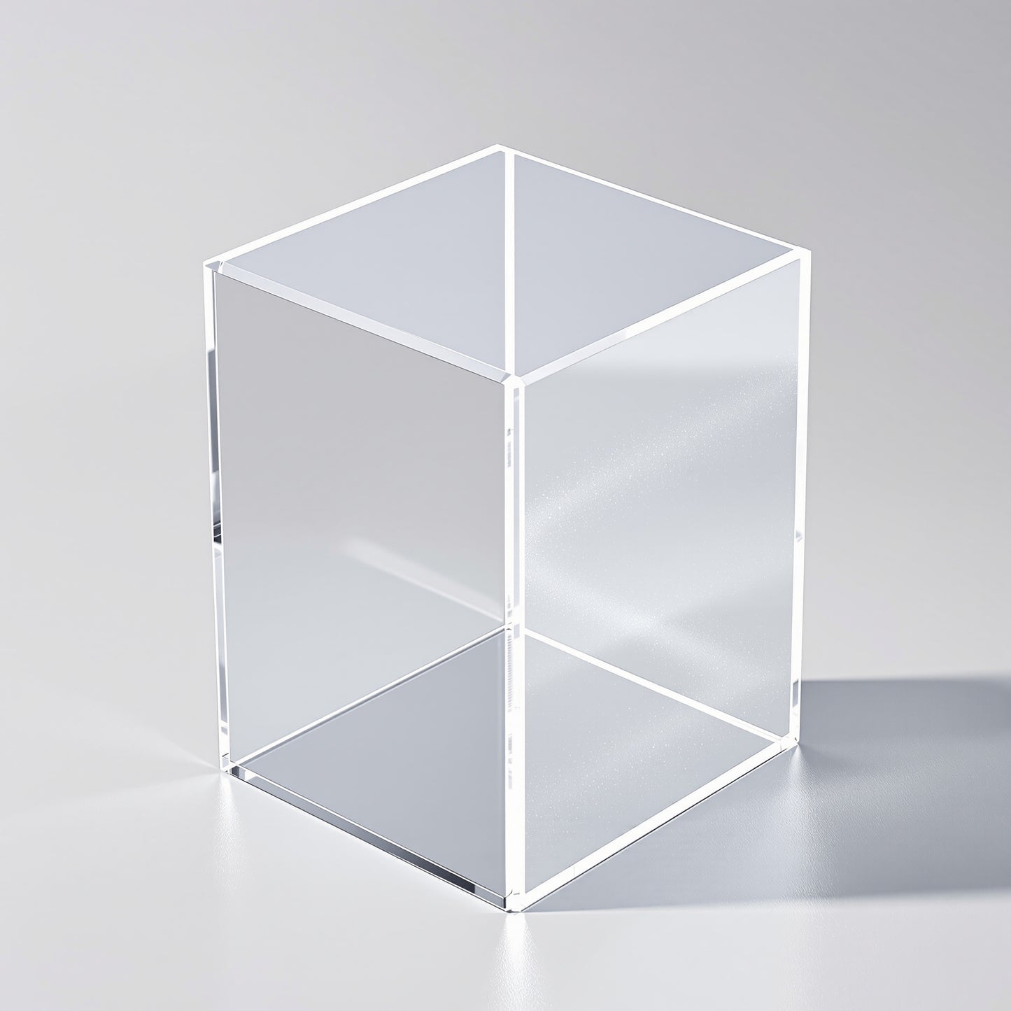 Clear Acrylic Open-Top Bin — Countertop Display Organizer – clear acrylic bin, organizer, or holder for retail, office, or countertop use, size 5 x 5 x 5. Made in the USA by WebAcrylics.
