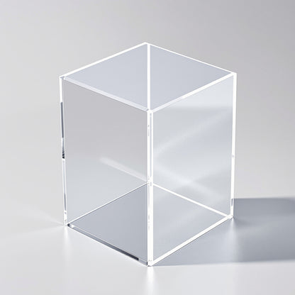 Clear Acrylic Open-Top Bin — Countertop Display Organizer – clear acrylic bin, organizer, or holder for retail, office, or countertop use, size 5 x 5 x 5. Made in the USA by WebAcrylics.