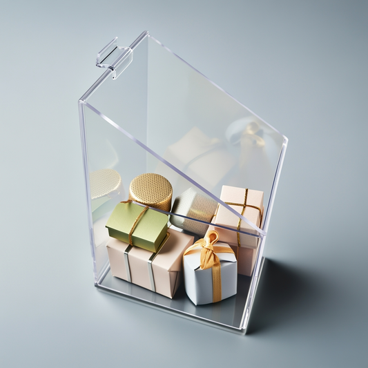 Clear Acrylic Slatwall Bin — Open Slant-Top Attachment