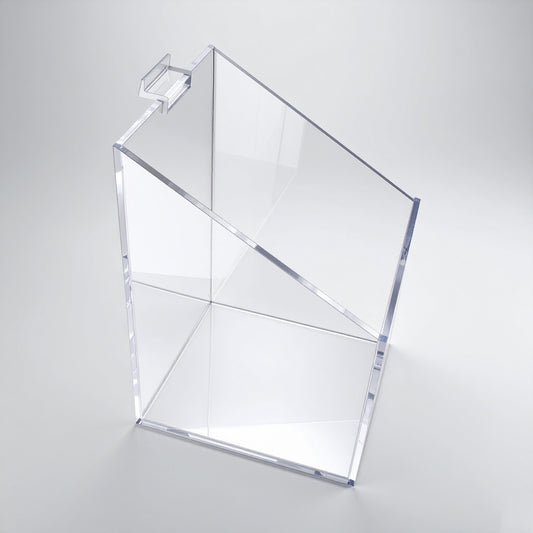 Clear Acrylic Slatwall Bin — Open Slant-Top Attachment