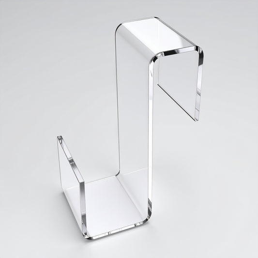 Cubicle Coat & Bag Hanger — Fits 1.5″ & 2.5″ Walls — Clear Acrylic