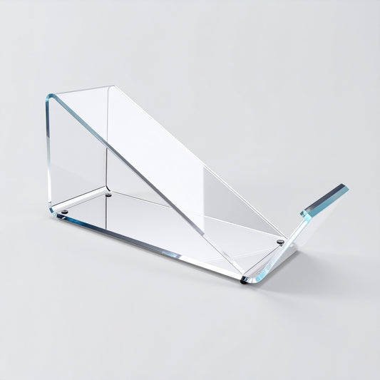 Currency Tray Stand — Clear Acrylic Angled Holder