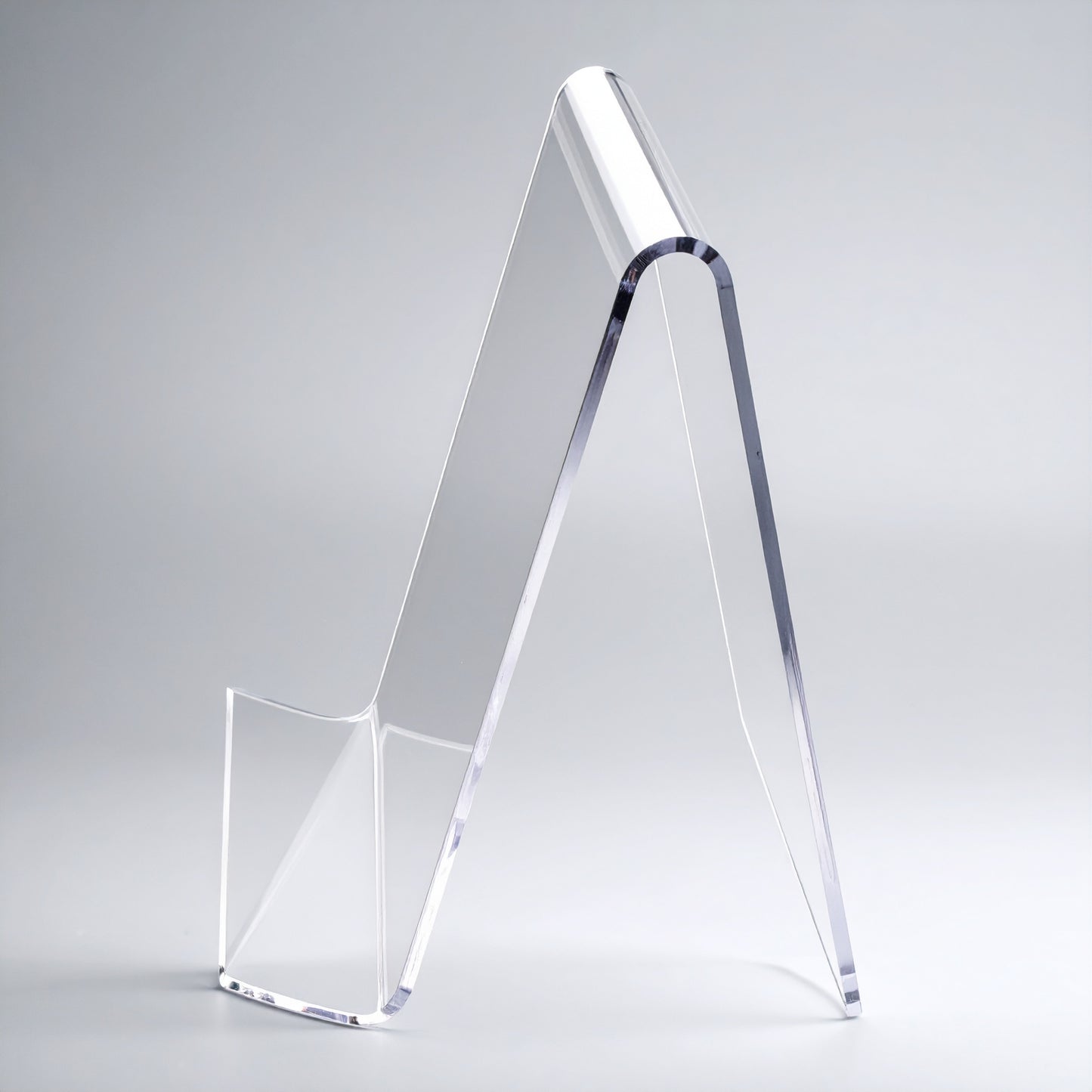 Economy Open-Front Easel Smartphone Display — Clear Acrylic – clear acrylic display stand for retail, showroom, or countertop use, size . Made in the USA by WebAcrylics.