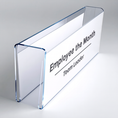 Double-Sided Cubicle Name Tag Holder — Clear Acrylic