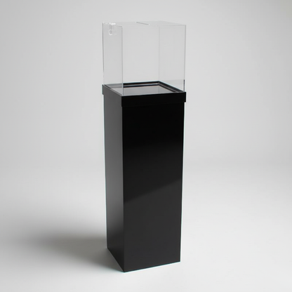 Pedestal Donation Box — Clear Acrylic Collection Bin – clear acrylic bin, organizer, or holder for retail, office, or countertop use, size . Made in the USA by WebAcrylics.