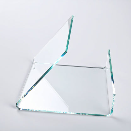 Small Easel-Style Cell Phone Display — Clear Acrylic – clear acrylic display stand for retail, showroom, or countertop use, size . Made in the USA by WebAcrylics.