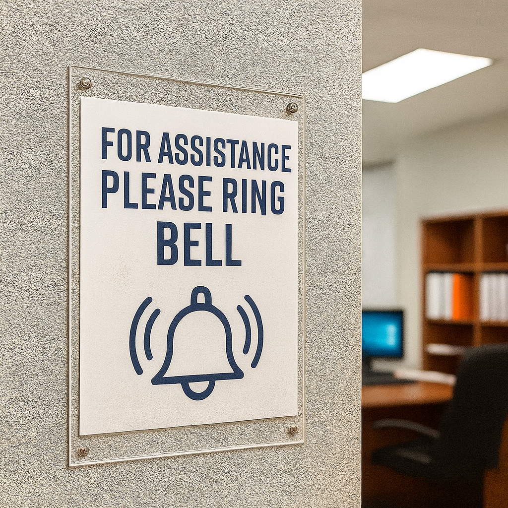 Wall-Mount Acrylic Sign Cover — Clear Protective Overlay