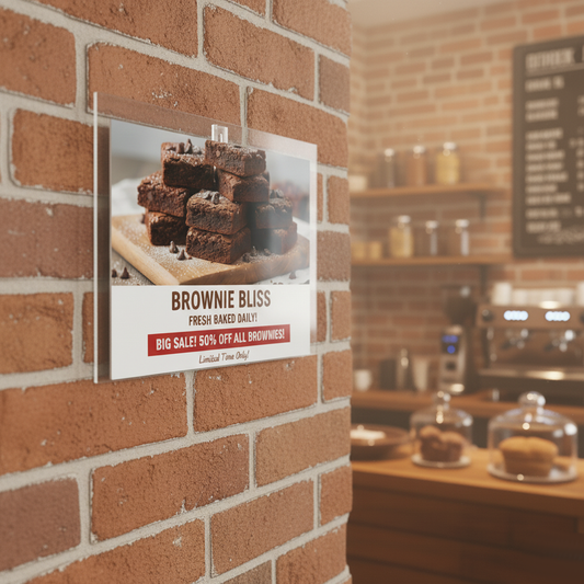 Wall-Mount Sign Holder with Universal Keyhole — Clear Acrylic