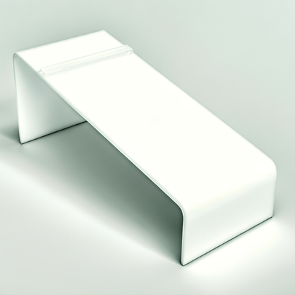 White Slant-Style Shoe Riser — Acrylic Footwear Display – clear acrylic display stand for retail, showroom, or countertop use, size 4 x 5. Made in the USA by WebAcrylics.