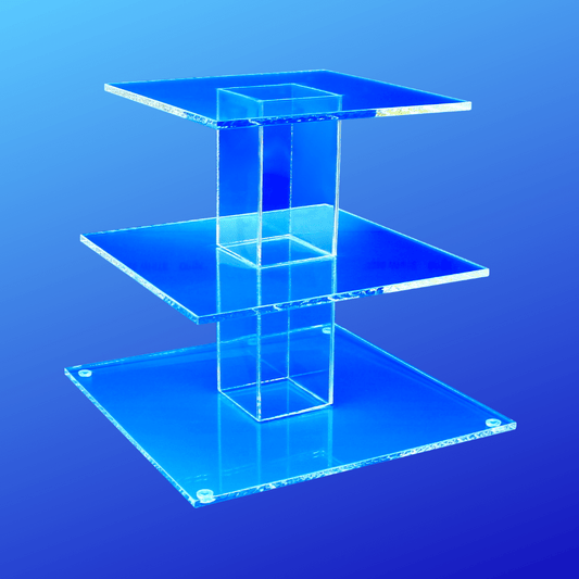 Clear acrylic cake stand with 3 tiers